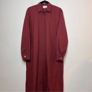 Mille Resort “Stella” Cotton Hidden-Button Midi Shirt Dress / Coverup — Size XL